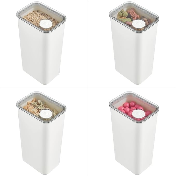 iDesign Extra Large Airtight Kitchen Canister with Removable Pour Cap - Set of 2 - White