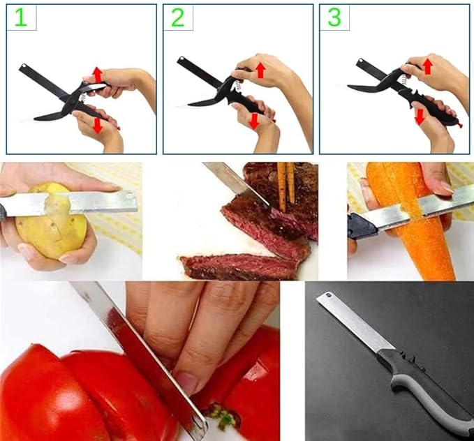Vegetable Slicer Cutter - Produce Chopper Fruit Cutter - Smart Cutting Board And Knife Set Great Gift - Vegetable Chopper Veggie Cutter - Multiple Purpose Vegetable Slicer - Clever Smart Cutter