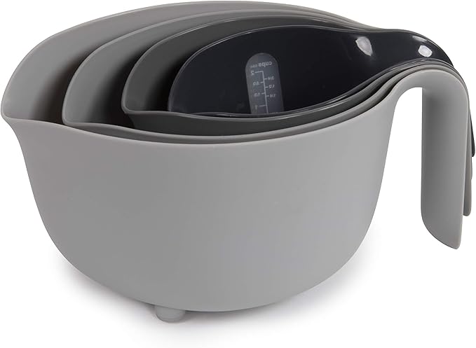 Dexas 4-Piece Nested Mixing Bowl Set, gray assortment, GMBS4-432, 4 pieces