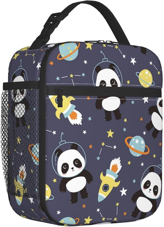 Insulated Lunch Box for Girls & Women - Kids Panda Lunch Box for Work, Picnic, School, Travel, Hiking, Beach or Fishing - Polyester Panda Lunch Bag