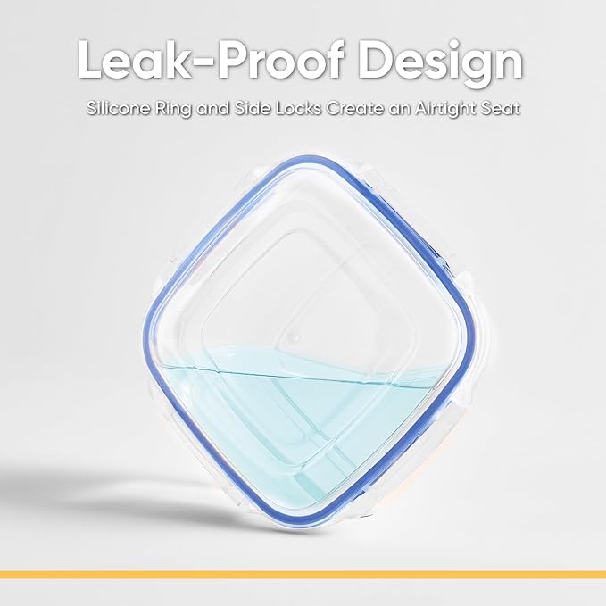 Superio Plastic Food Storage Containers with airtight Lid for Pantry, Fridge- BPA Free, Leakproof Sealed Container- Microwave, Dishwasher and Freezer Safe, Clear (20 Cup- 4 Pack)
