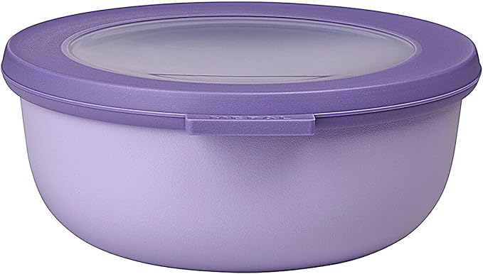 Mepal Cirqula 25oz/750ml Multi Food Storage & Serving Bowl with Transparent Lid | Perfect for Food Prep | Microwave & Dishwasher Safe | Nordic Lilac| Made in Holland