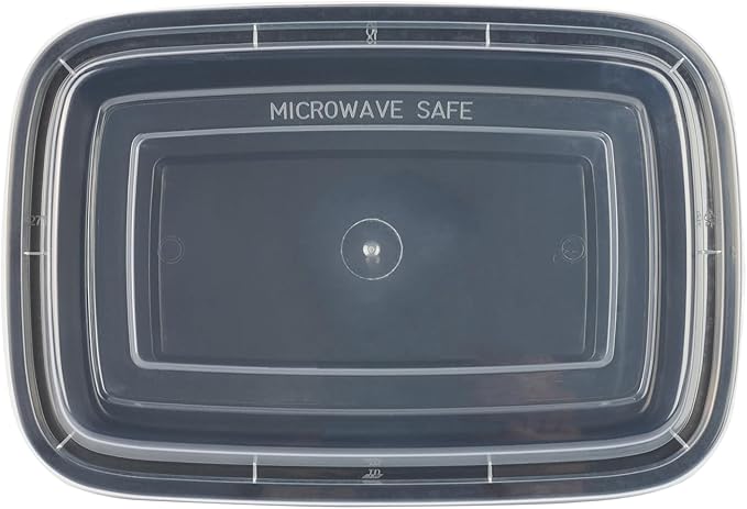 Restaurantware-Asporto Microwavable To-Go Container - BPA Free PP Rectangular Take Out Food Container with Clear Plastic Lid - Catering & take out - 28 oz - Black - Plastic - Disposable - 50ct Box