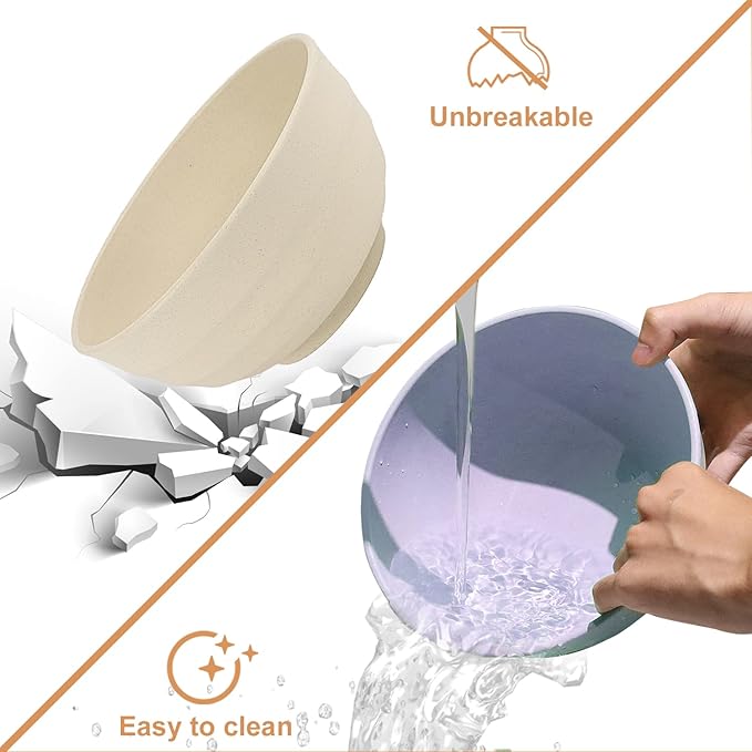 Wheat Straw Bowl Sets,4 PCS Unbreakable Cereal Bowl 60 OZ,Microwave and Dishwasher Safe Bowls,Super Big Bowl Sets BPA Free Large Salad Bowls for Serving Soup,Oatmeal and Fruit Etc…
