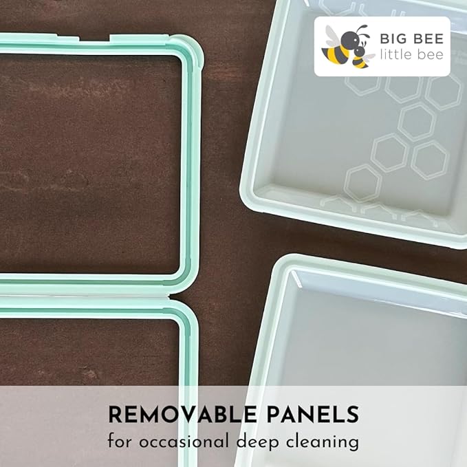 Big Bee, Little Bee - SoftShell Reusable Silicone Food Storage Container with Lid, Easy to Clean, Lays Flat, Snaps Closed, Microwave, Freezer & Dishwasher Safe, As Seen on Shark Tank (Lime)