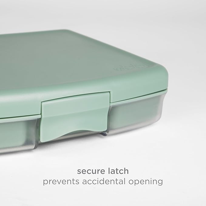 Ubbi Bento Lunch Box for Kids with 4 Compartments, BPA-Free, Leakproof, Dishwasher Safe, Food-Safe Material, Portion-Controlled Lunch Container, Kids Summer Camp, Sage Green