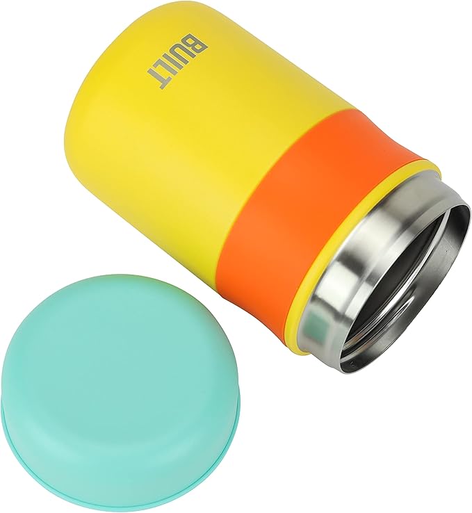 BUILT 16 Ounce Vacuum Insulated Food Jar Tumbler Double Wall Citrus Sunrise Stripe