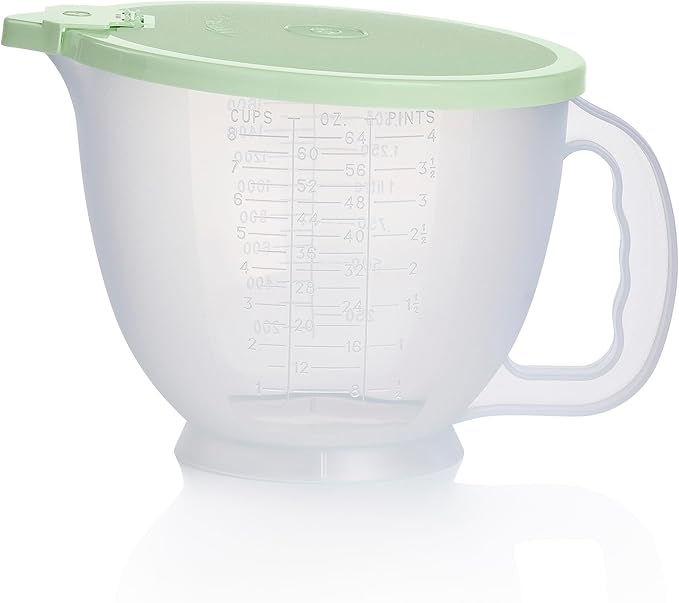 Tupperware Classic Mix-N-Store Pitcher Set in Mint Green and Candy Pink, Dishwasher Safe and BPA Free (2 Bowls, 2 Lids)