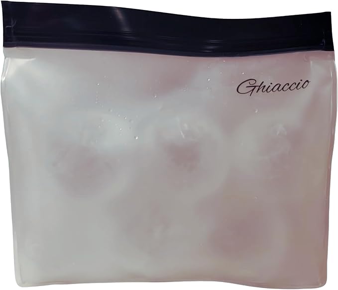 Ghiaccio Reusable Ice Bag - Premium Ice Storage Bags, Plastic Free and BPA Free, Freezer Safe and Leakproof Silicone for Long-Lasting Freshness (Pack of 3)