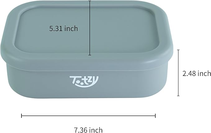 Premium Silicone Bento Box 30 oz – Reusable, Leakproof, BPA-Free Lunch Container – Microwave & Dishwasher Safe – Perfect for Dog Meals, School Lunch, Office, or Travel – Eco-Friendly (Gray)