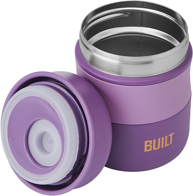 BUILT Food Jar, 10oz, Purple Sunset, Double Walled Vacuum Insulated Stainless Steel, Keeps Food Cold For 7 Hours And Hot For 5, BPA Free