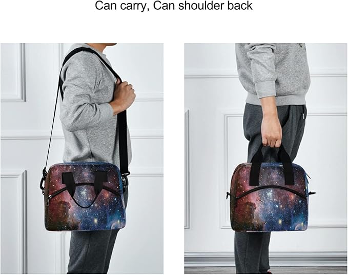 Galaxy Insulated Lunch Bag Reusable Lunch Tote Bag Cooler Bag for Women Men Adult Lunch Box with Adjustable Shoulder Strap Leakproof Lunch Bag for Work School Picnic Camping