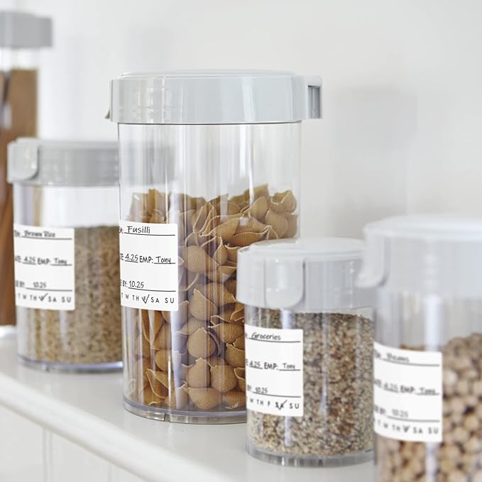L LIKED 250 Dissolvable Labels 2"x 2" Use by Food Rotation Storage Label,Freezer Label Washable in Dishwasher