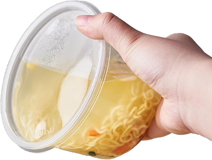 [150 Set - 16 oz. Plastic Deli Disposable Food Storage Containers With Airtight Lids