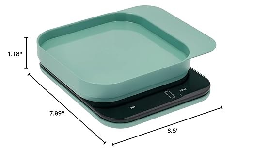 Mensura Kitchen Scale Accurate Measurements Made Effortless - Experience Precision Cooking with Battery - Powered Convenience - Requires 3 AAA Batteries for Reliable Performance (Nordic Green)