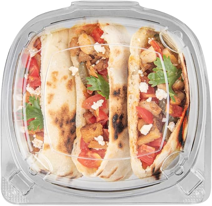 Restaurantware Thermo Tek 18.6 Ounce Clamshell Containers 100 Anti-Fog To Go Food Containers - Freezable Rectangle Clear Plastic Food Packaging Containers Disposable