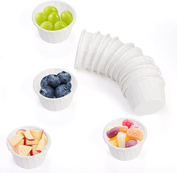 Dicunoy 800 PCS Paper Souffle Portion Cups, 1 oz Disposable Sample Cups for Tasting, Small Treated Ketchup for Medicine, Measuring, Dessert, Waterproof Coating