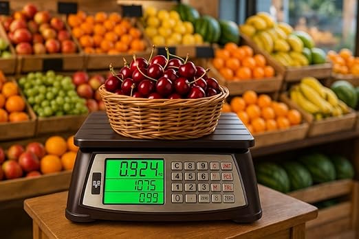 Price Computing Scale Commercial Counting Function Digital Food Scale Industrial Kitchen Waterproof Platform Stainless Steel Keys Rechargeable Portable Meat Produce Grocery Farmers Market Deli