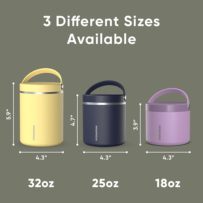 Hydrapeak 32oz Stainless Steel Vacuum Insulated Thermos Food Jar | Thermos for Hot Food and Cold Food, Wide Mouth Leak-Proof Soup Thermos for Adults, 10 Hours Hot and 16 Hours Cold (Camo)