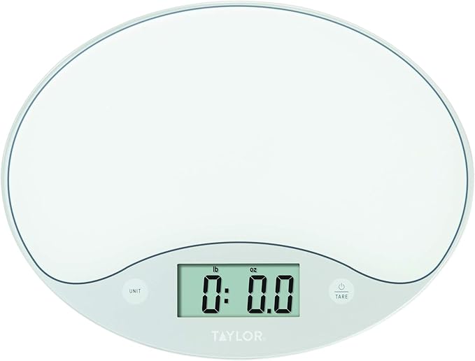 Taylor 11lb Slimline Digital Kitchen Food Scale, 11 Lb, White