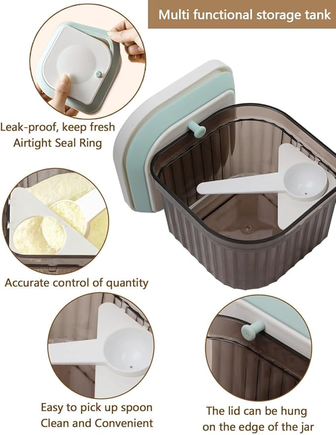 Pop Top Containers with Airtight Date Tracker Lid Small Food Storage Container Sealed Dispenser with Spoon Pantry Storage for Suger, Spices, Dried herbs, Coffee, Tea, Candy, 0.8L / 27oz