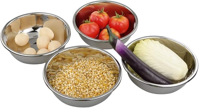 18/10 Stainless Steel Mixing Bowls, Nesting Bowls for Meal Prep, Serving, Baking, Set of 4