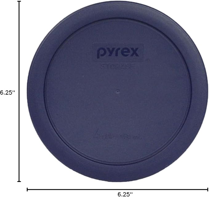 Pyrex 4-Piece Blue Glass Measuring Cup Set with Lids