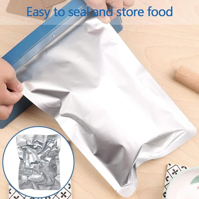 100 Pieces 1 Gallon Mylar Bags 10 x 14 Inch, 5 Mil Mylar Bags for Food Storage Coffee Tea Beans Dry Food, Thick Sealable Mylar Bag