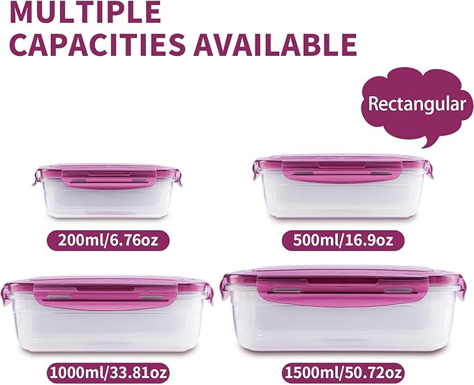 Today's Present Food Storage Container with Lids Set For 8, Plastic Mixing Bowls, Airtight Stackable Leakproof Reusable Storage Containers for Kitchen, BPA Free, Freezer, Microwave, Dishwasher Safe