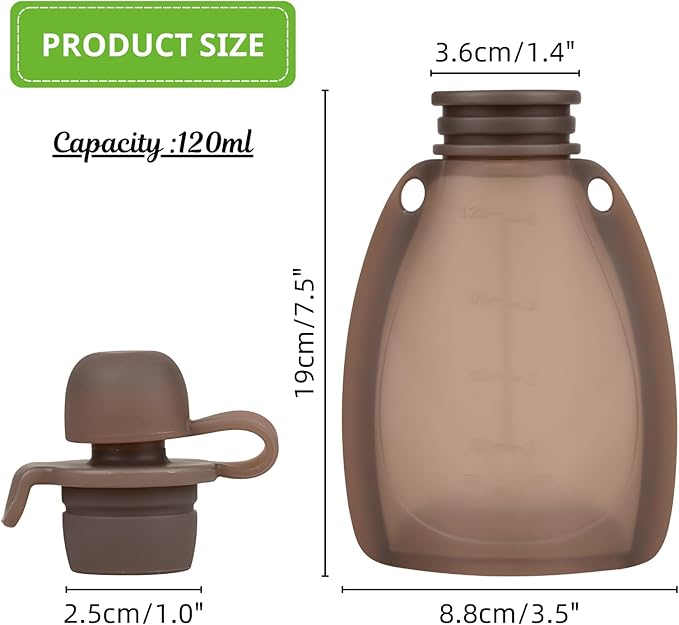 Reusable Silicone Food Pouches - 2 Pack Squeeze Pouches, Food Grade Silicone Pouches for Yogurt and Purees