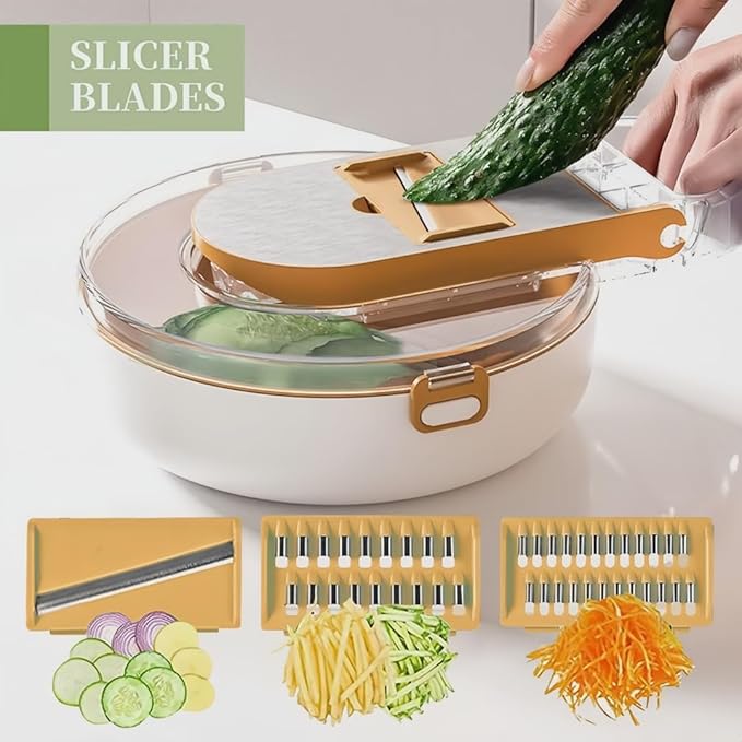Mandoline Slicer for Kitchen, Food Chopper, Vegetable Slicer with Container