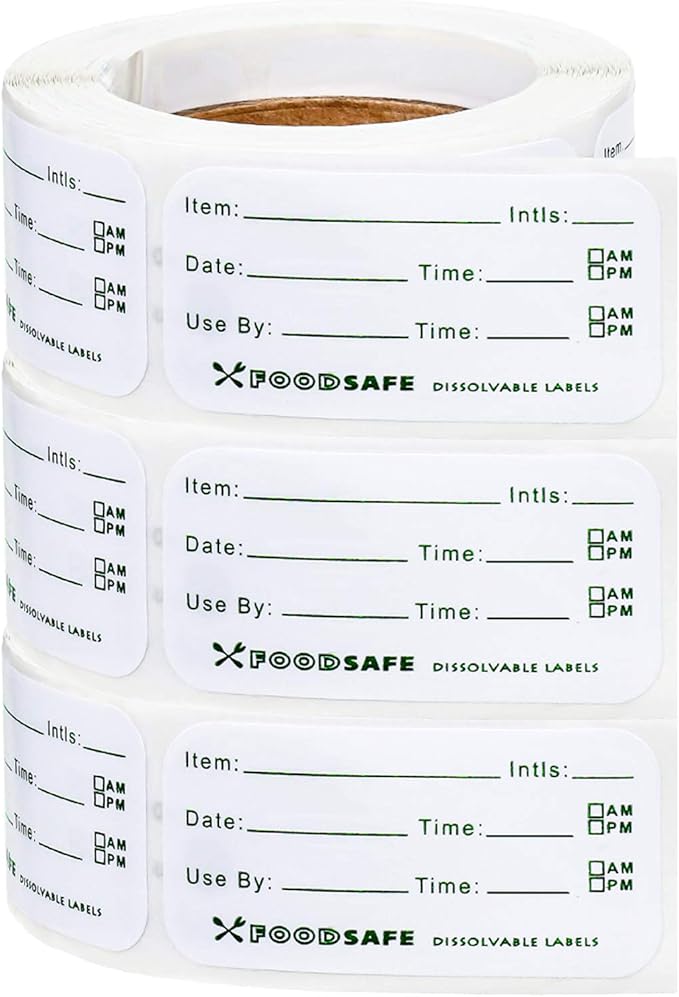 Outus 750 Pieces Food Labels for Containers 1 x 2 Inch Expiration Date Stickers Washable Meal Prep Food Storage Labels Freezer Tape Easy to Write for Home Kitchen Restaurant Supplies