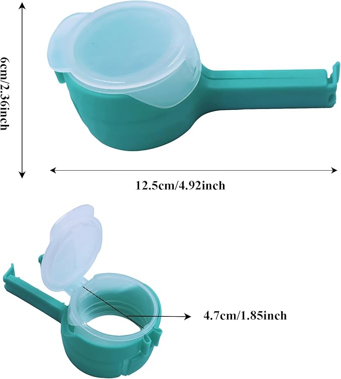 Bag Clips with Pour Spout, Plastic Food Storage Clip, Sealing and Pour Bag Clips for Snack Storage Organization - 4 Packs (Mixed Color)