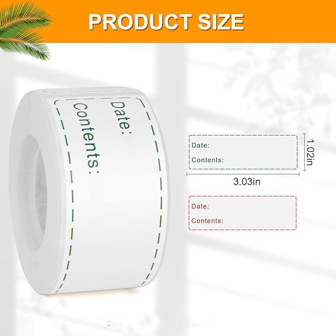 Removable Labels Easy Clean No Residue,Food Containers Labels Roll, Refrigerator Freezer Paper Label.Kitchen (1 Rolls 150 Labels)