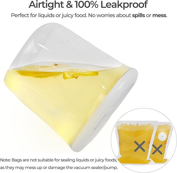 Auto Vacuum Seal Containers 1L+1.5L with Compact Handheld Vacuum Sealer, 2 Vacuum Zipper Bags, One-Touch Sealing, BPA Free Tritan, Airtight Food Storage Container with Lid also for Liquids