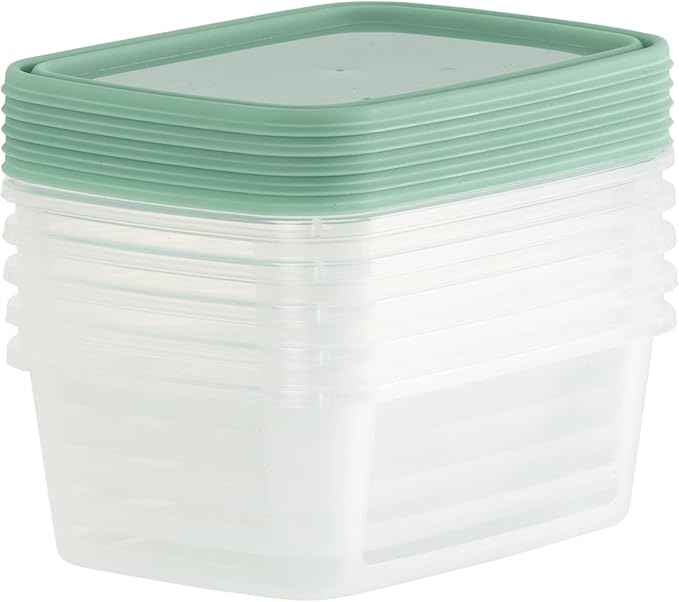 Deep Dish Food Storage Containers | Large Rectangle Containers, Multi Size holds up to 32oz, 64 oz, 101 oz of Food, Containers with Tight Seal, 9 Count Microwave Freezer Dishwasher Safe, Reusable