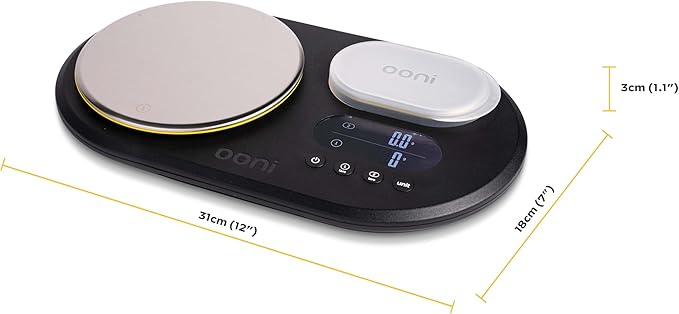 Ooni Dual Platform Digital Scales - Digital Baking Cooking Scales - Digital Kitchen Food Scales - LCD Display with Batteries - Ooni Pizza Oven Accessories