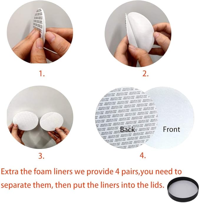 12 Pack 8 OZ Clear Plastic Jars With Black Lids, A Spatula, A Pen & Labels - BPA Free PET Container for Cosmetics, Cream, Bathroom, Kitchen & Travel Plastic Slime Storage Jars