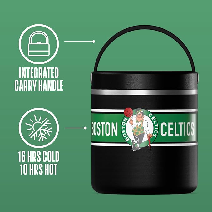 Hydrapeak x NBA Officially Licensed Boston Celtics 25oz Stainless Steel Vacuum Insulated Thermos Food Jar with Handle, Wide Mouth Leak-Proof Soup Thermos for Adults, 10 Hours Hot and 16 Hours Cold