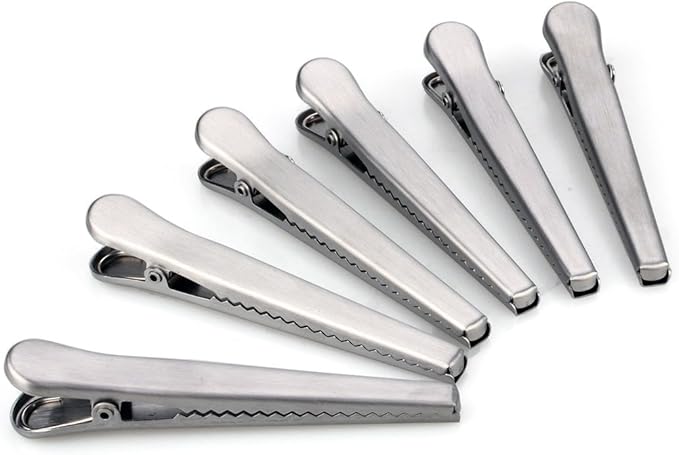 Flammi Set of 6/12 Bag Clips Stainless Steel Air Tight Sealing Clips (Set of 12)