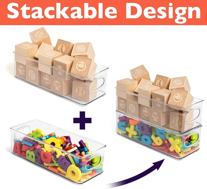 ClearSpace Plastic Pantry Organization and Food Storage Bin – Great Kitchen Organization and Kitchen Storage – Fridge Organizer Bins– 8 Pack