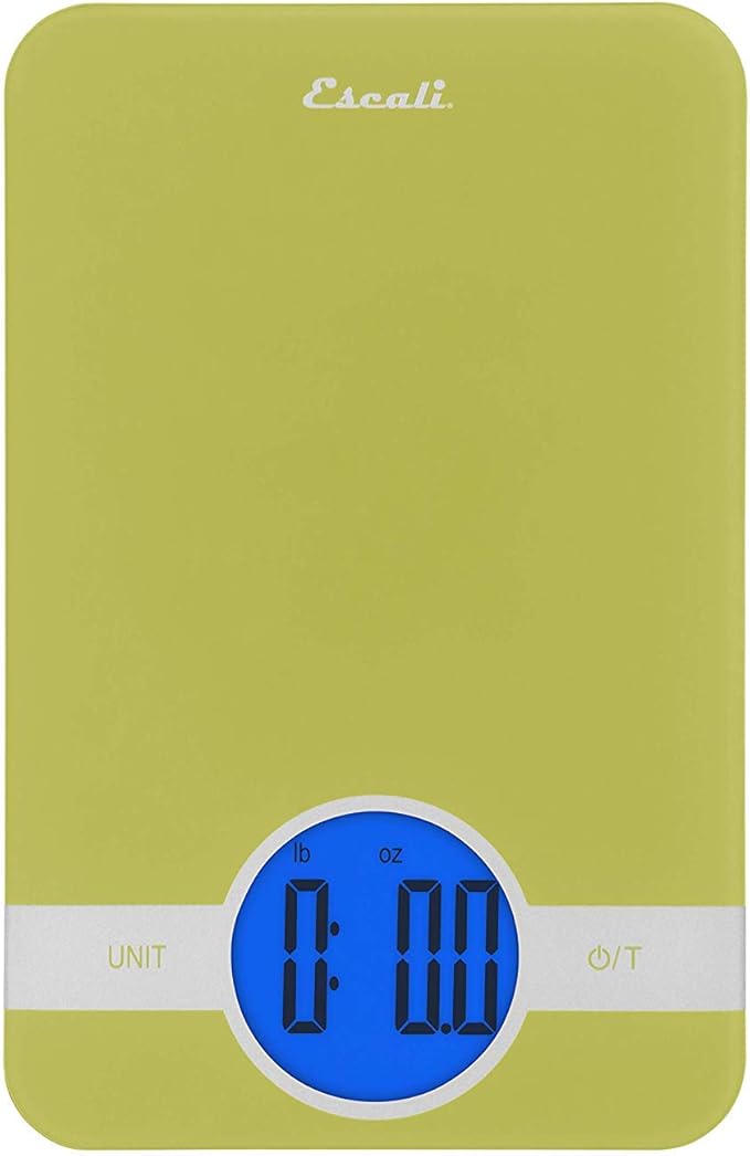 Escali Ciro C115G Blue Backlit Digital Display Table Top Scale, Tare Functionality, Liquid and Dry Measurements, Office, Kitchen, 11lb Capacity, Green