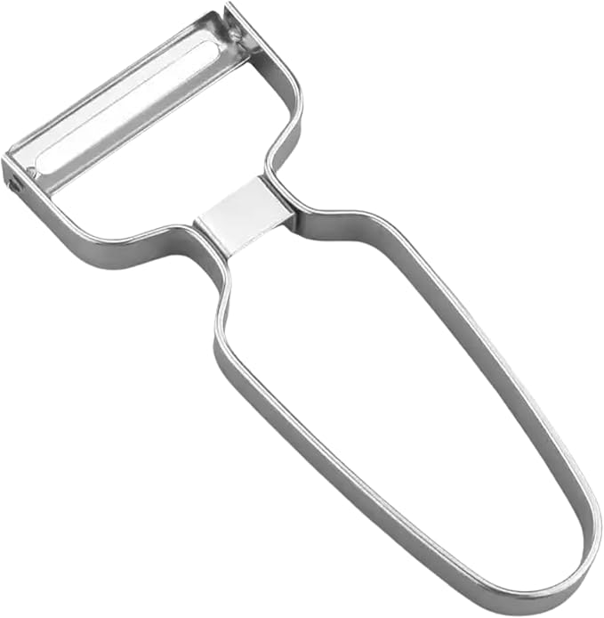 Multipurpose Compact Kitchen Mandoline Vegetable Slicer, Cutter, Cabbage Shredder, Cheese Shredder, with Container. Includes a Cut Resistant Glove & Super Sharp Potato Peeler. Stainless Steel Surface.