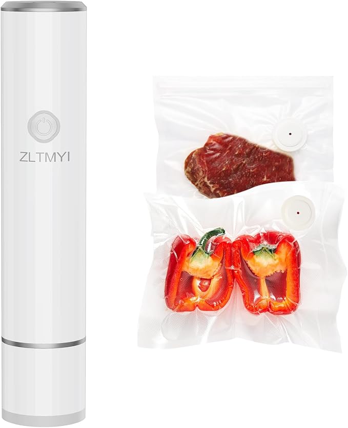 Handheld Vacuum Sealer for Food,Compact Vacuum Sealer Machine Portable Rechargeable and Wireless,Include 30 Reusable Vacuum Sealer Bags Ideal for Preservation Fresh,Sous-Vide,Meal Prep,Food Storage.