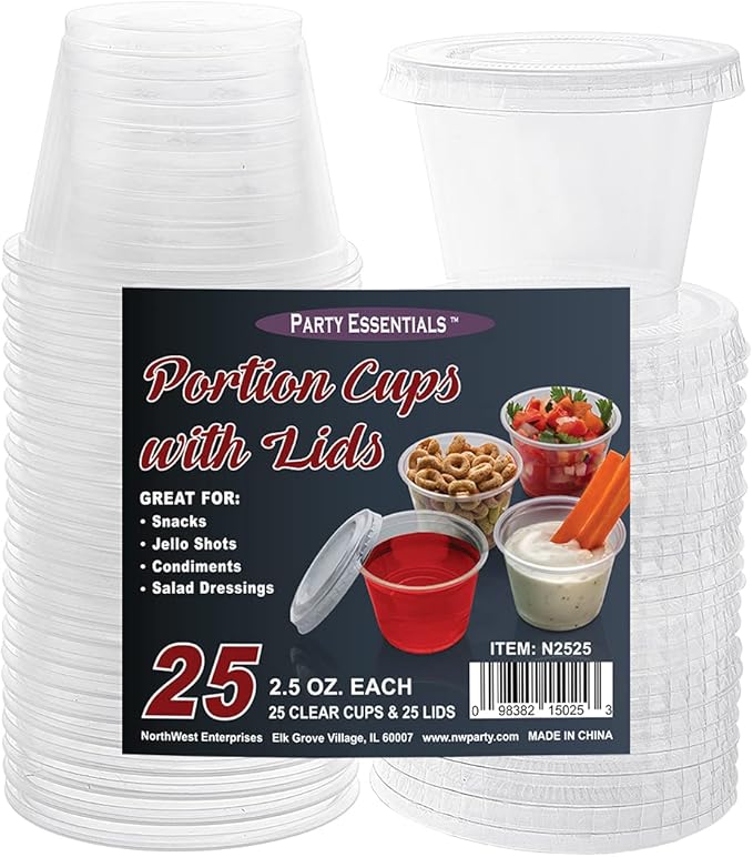 Party Essentials N2525 Plastic Cup, 25-Count, Multicolor, 25 Count