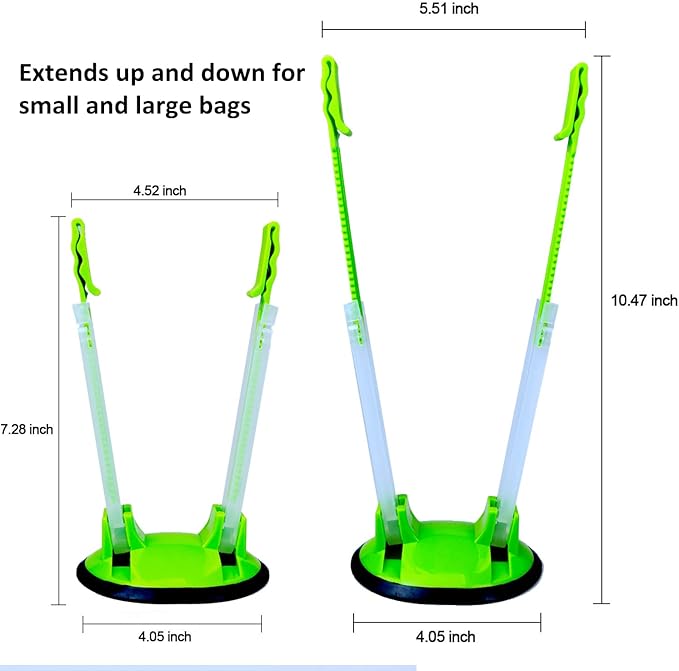 8 Pack Baggy Rack, Adjustable Plastic Freezer Bag Holder Stand, Zip Lock Bag Kitchen Gadget for Meal Planning