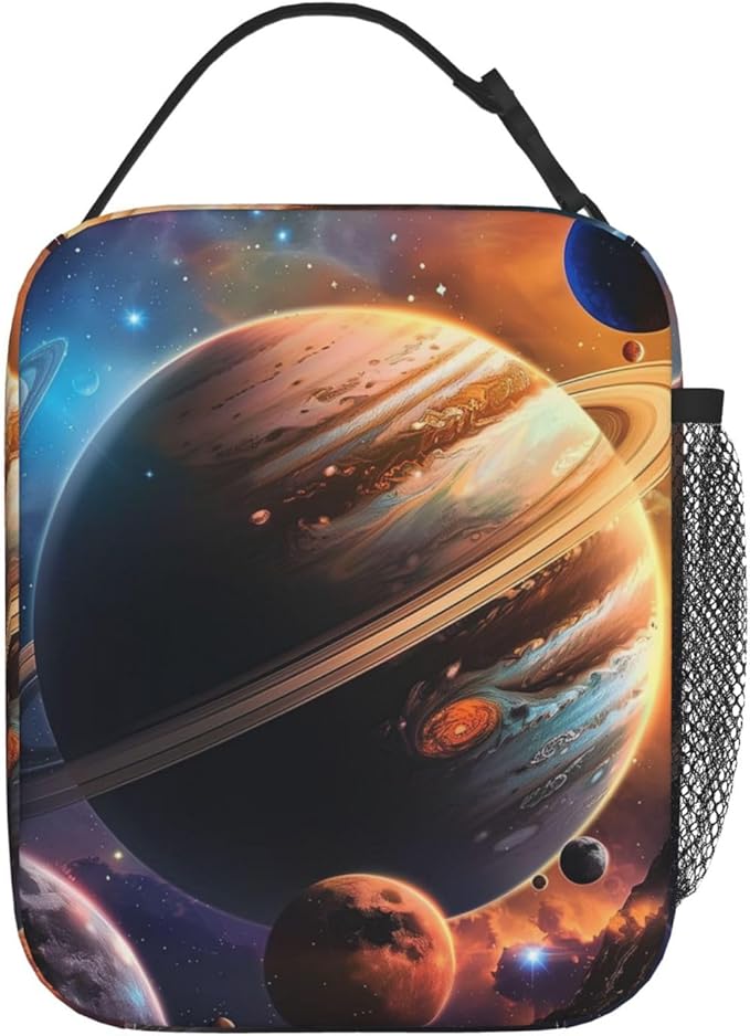 Insulated Lunch Box for Girls Boys Women Adults Kids Galaxy Lunch Box for Work,Picnic,School,Travel,Hiking, Beach or Fishing Polyester Galaxy Lunch Bag Planet