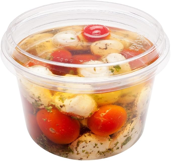 LIDS ONLY: Basic Nature To Go Container Lids, 50 Plastic Condiment Cup Lids - Pair With Deli Containers, Flat Lids, Clear PLA Plastic Portion Cup Lids, For Takeaway Orders - Restaurantware