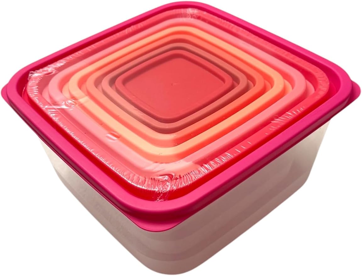 Plastic Food Storage Containers Set, 7-containers, a total of 14 pieces, BPA-Free, for kitchen and meal prep.
