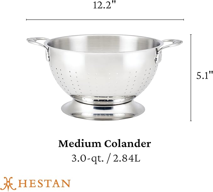 Hestan Provisions Stainless Steel Colander, 3-Quart